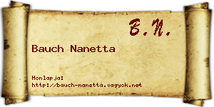 Bauch Nanetta névjegykártya